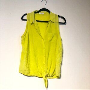 Equipment Mina Front tie silk top - Highlighter